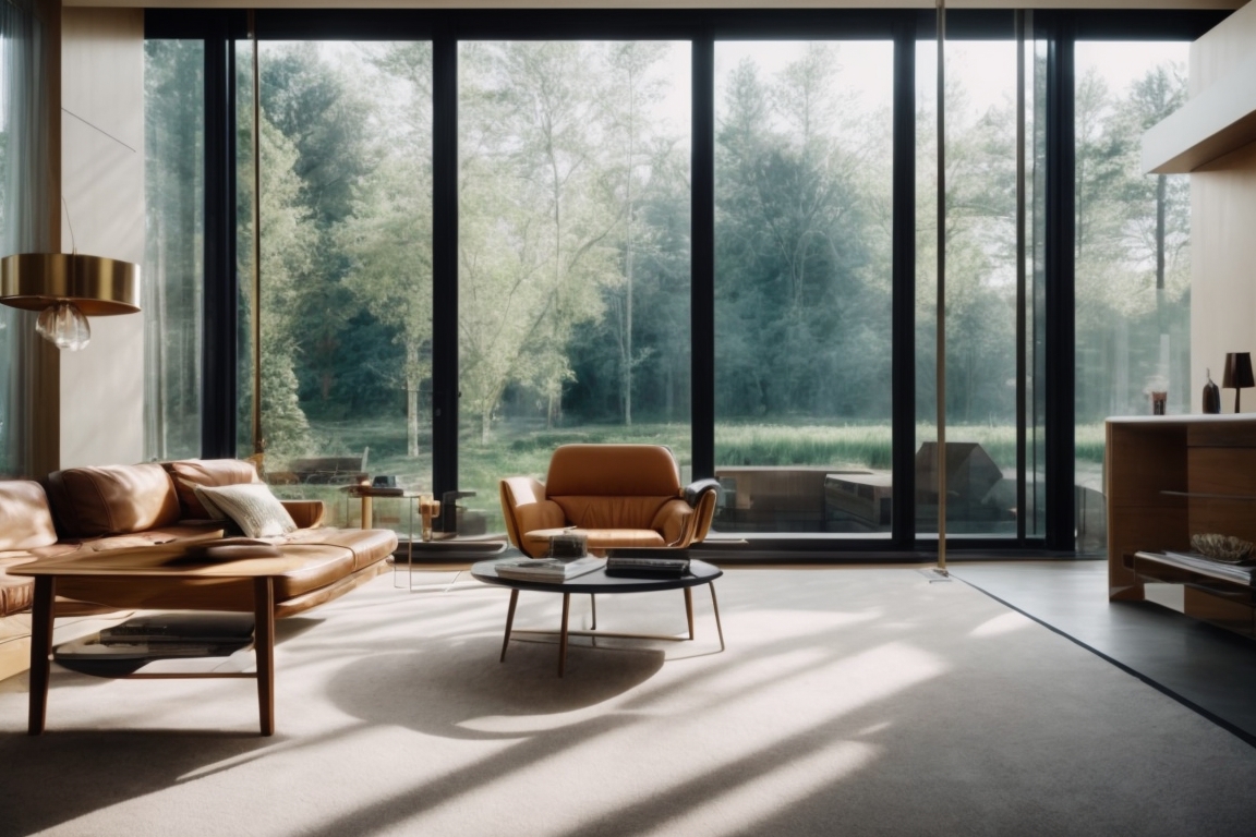 modern home interior showing energy-efficient window film installation