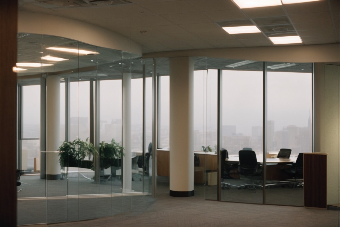 Kansas City office interior with opaque frosted window films