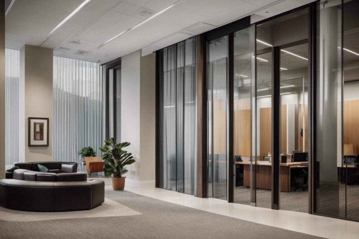 Sacramento office with opaque decorative window films and modern interior